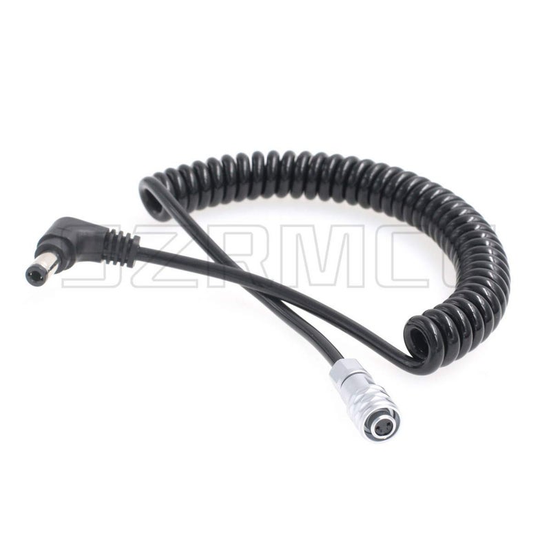 SZRMCC DC5.5x2.5 to BMPCC 4K/6K Power Coiled Cable Weipu SF610 2 Pin Female Connector 12v Power Cable for Blackmagic Pocket Cinema 4K Camera (Coiled Cable, Right Angle DC2.5mm) - Image 1